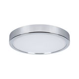 Plafonnier rond avec cadre chromé et diffuseur blanc en plastique pour éclairage moderne