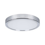 Plafonnier rond en chrome avec diffuseur blanc, lampe LED moderne pour intérieur