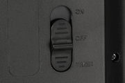 Schwarzer Kunststoff-Schalter mit ON/OFF- und Timer-Funktion für elektronische Geräte
