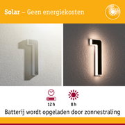 Witte LED-wandlamp op zonne-energie met energiebesparende verlichting en lange batterijduur