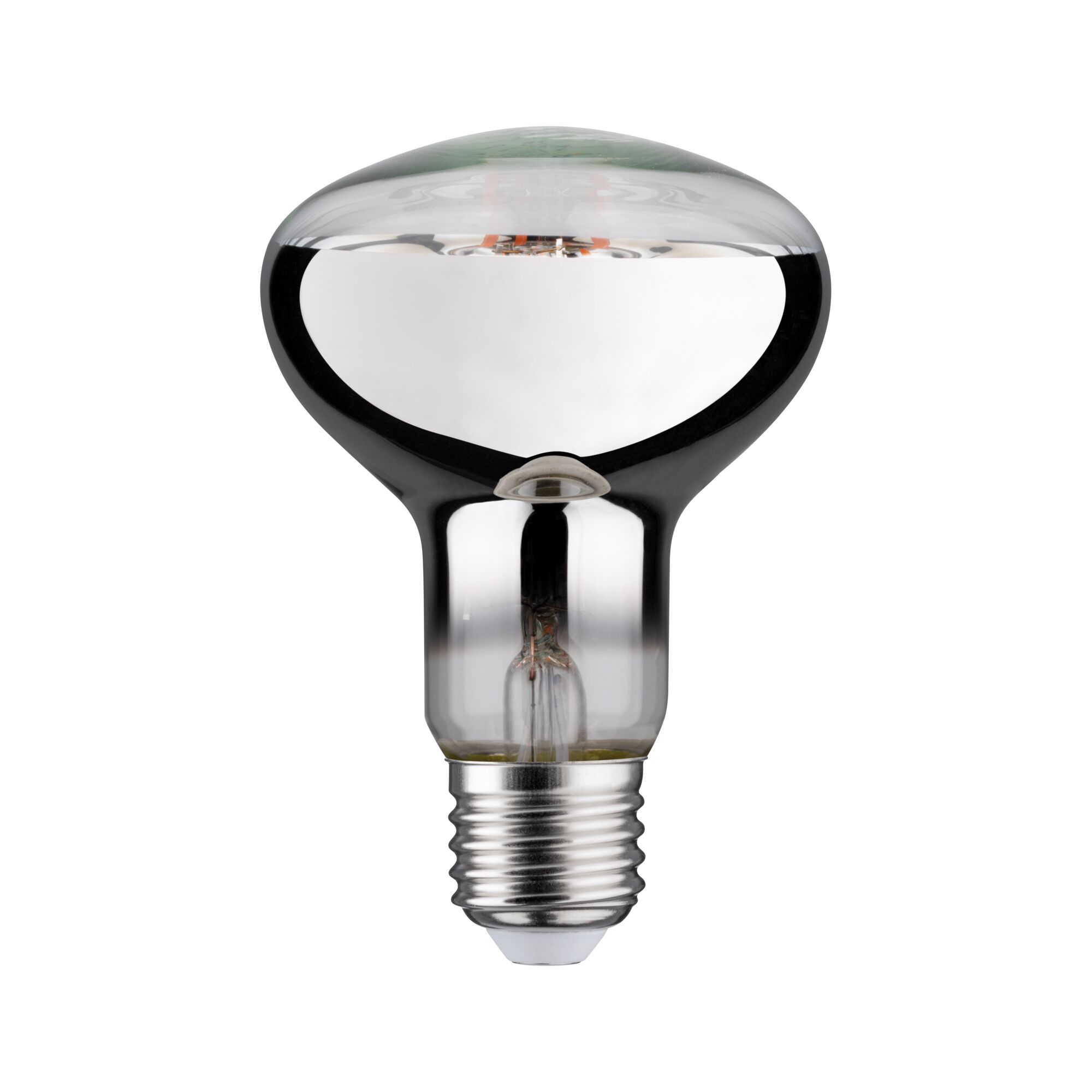 Reflectorlamp met zilverkleurige coating en E27-fitting voor energiezuinige verlichting