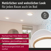 Runde Deckenleuchte mit hochwertigem Holz-Dekor-Look, spritzwassergeschützt für Badezimmer
