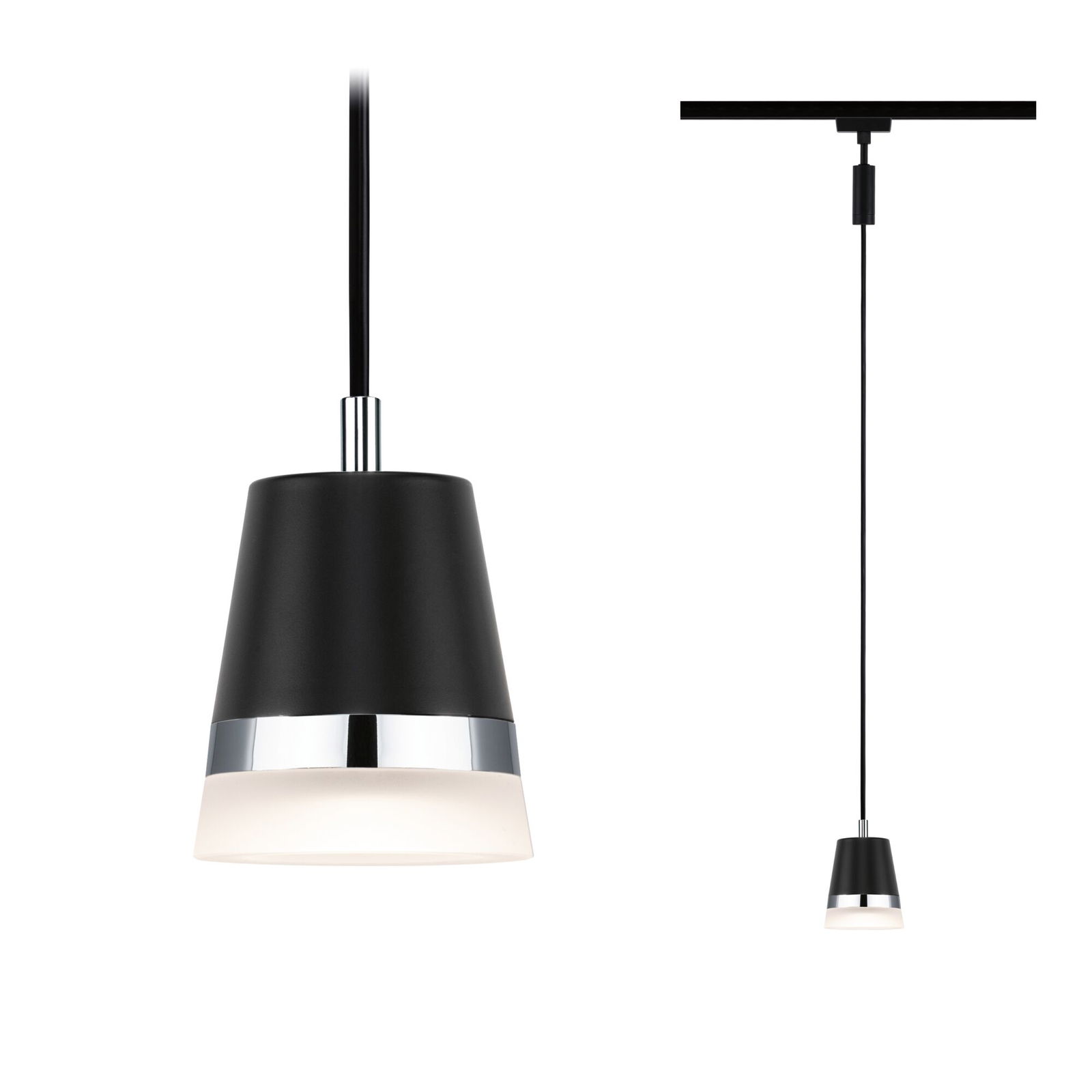 URail Pendants Cone GU10 max. 10W dimmable 230V Black matt