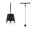 URail Pendants Cone GU10 max. 10W dimmable 230V Black matt Black metal pendant light with chrome ring and white glass, modern LED hanging lamp for living spaces