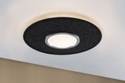 Plafonnier rond avec lumière blanche et anneau en feutre noir pour un éclairage moderne