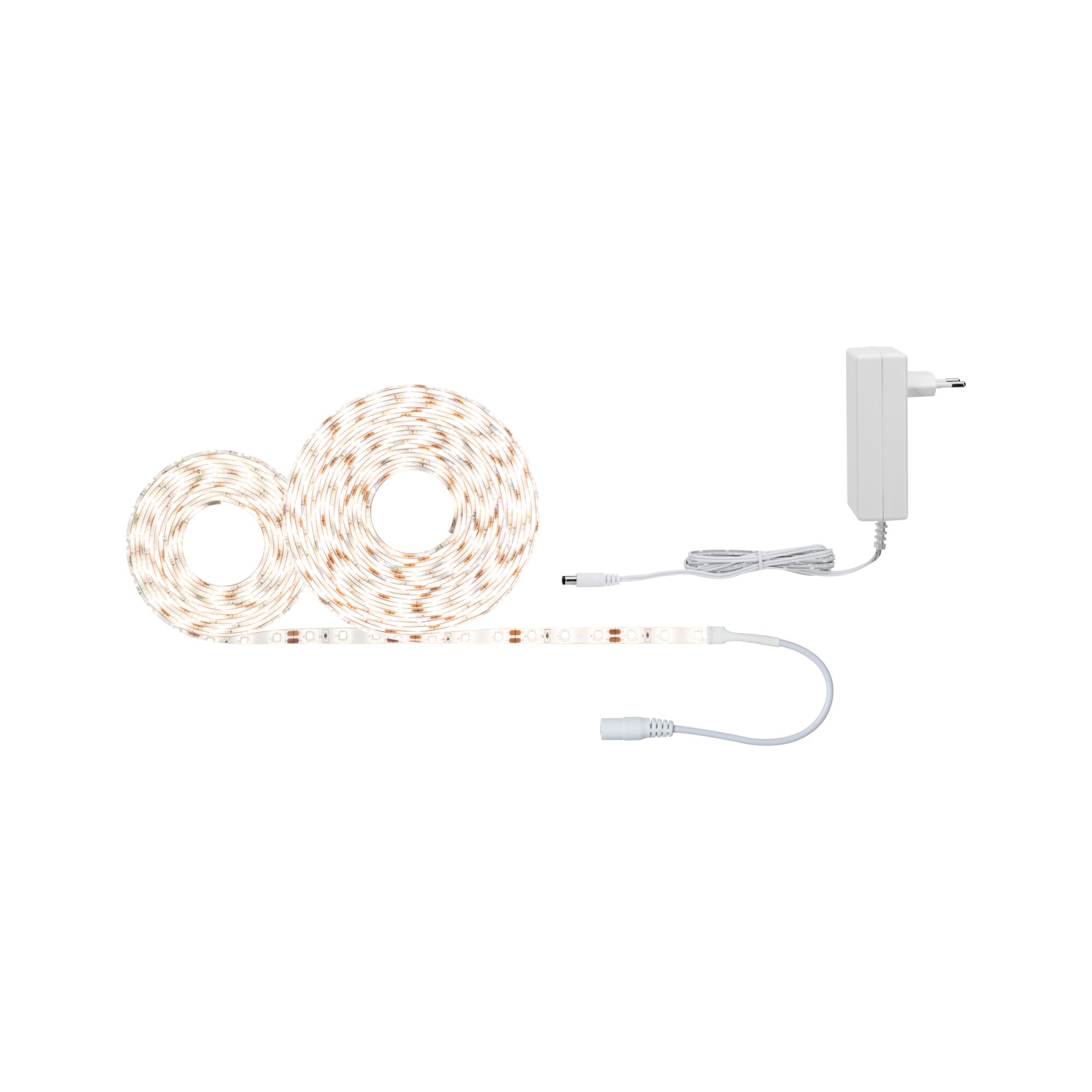 SimpLED LED Strip Warm wit Volledige set 7,5m gecoat 20W 300lm/m 60 LEDs/m 3000K 24VA Witte LED-lichtstrips met adapter, flexibel en dimbaar voor moderne kamerverlichting.