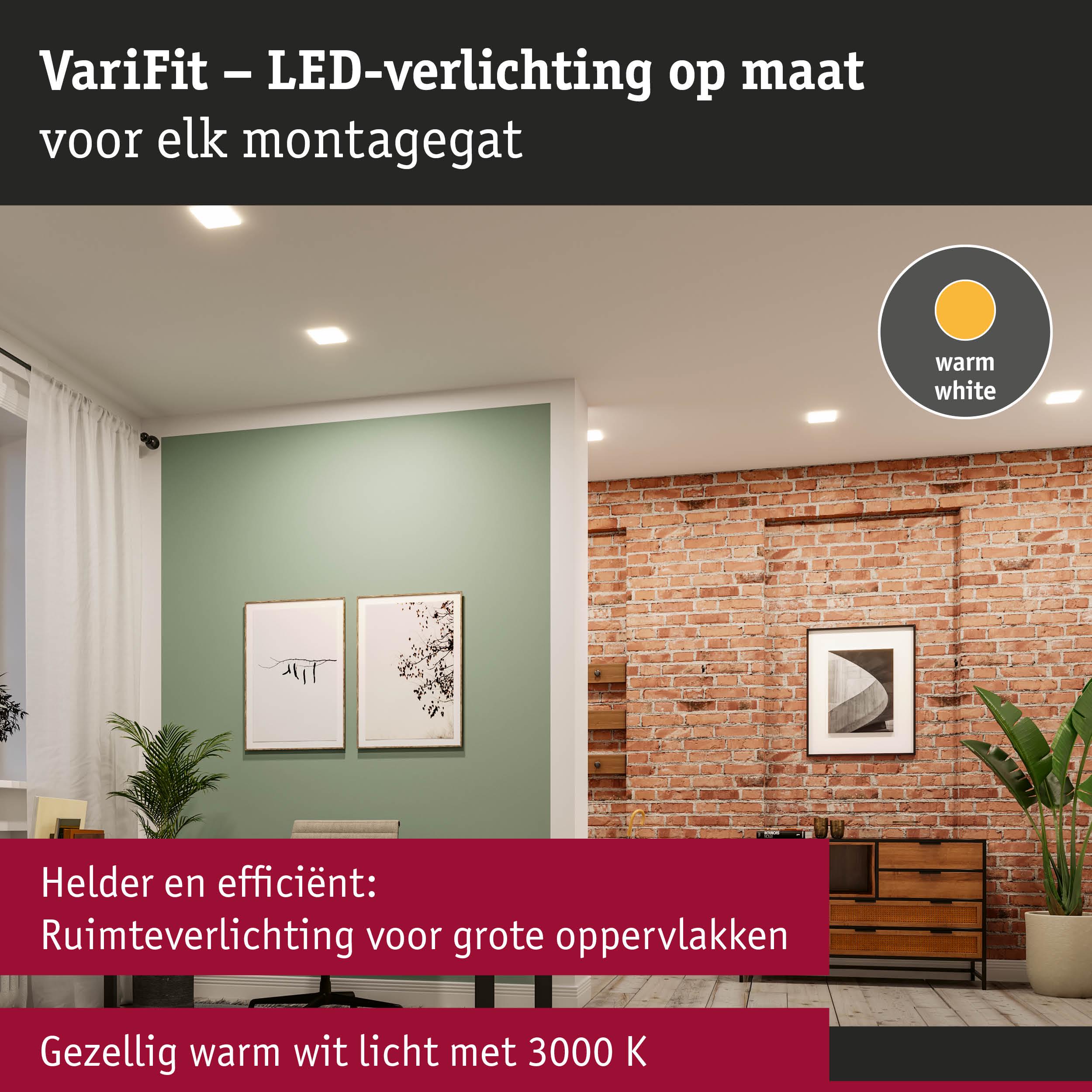 VariFit LED-verlichting in warm wit voor heldere, efficiënte verlichting van grote ruimtes