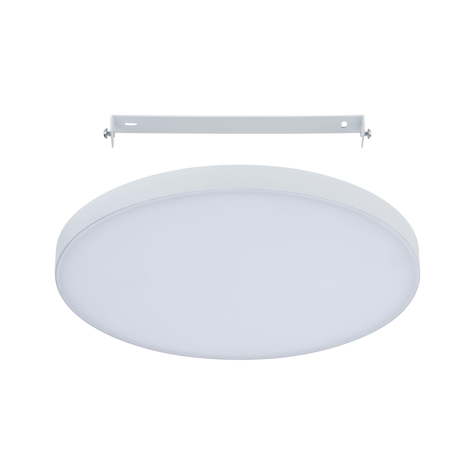 Round white LED ceiling light with metal bracket, energy-saving indoor lighting