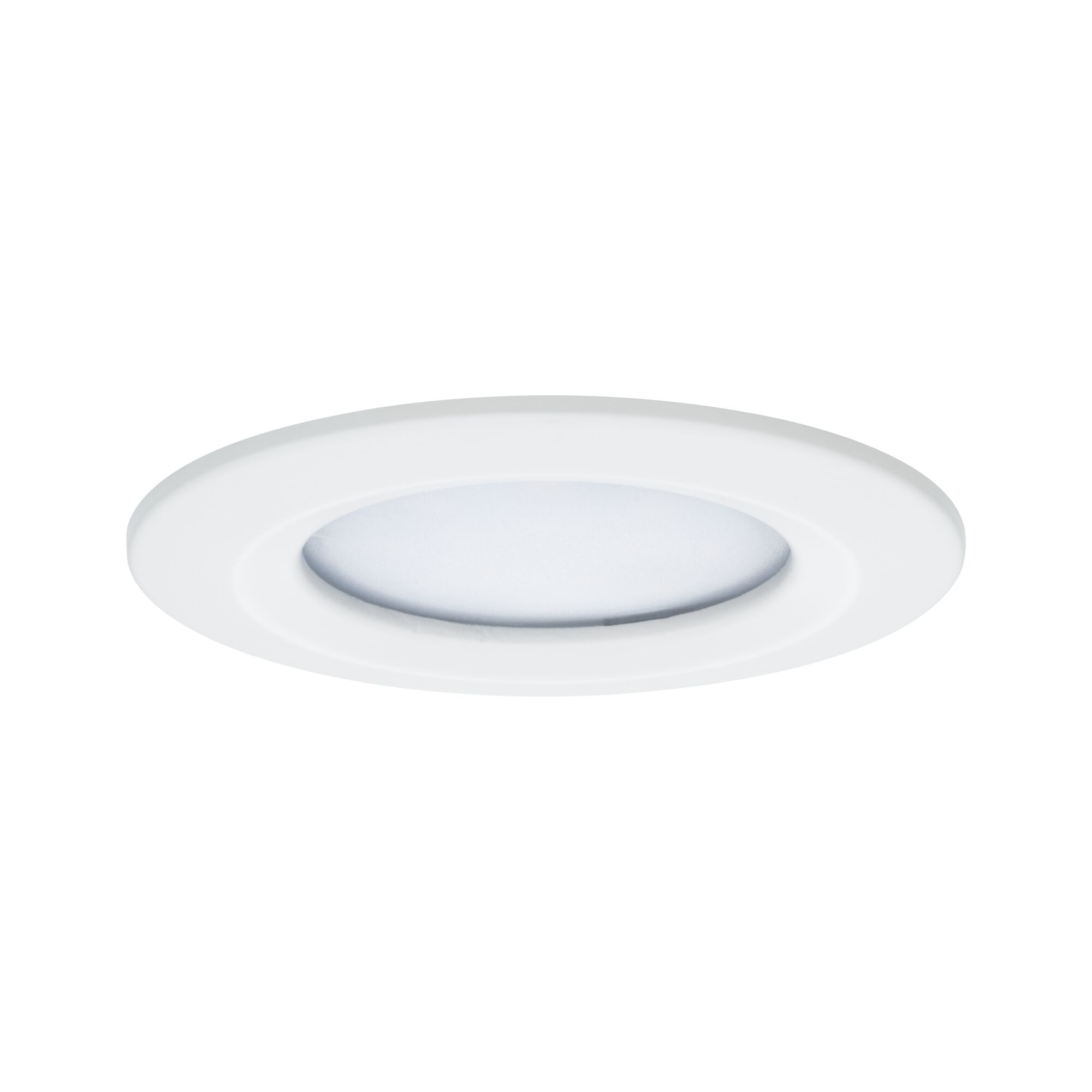 Round white LED recessed panel made of plastic for energy-efficient ceiling lighting