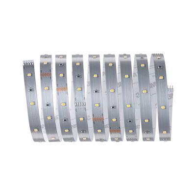 Flexible silver LED strip with yellow diodes for modern lighting accents and ambient room illumination