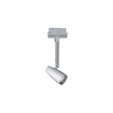 Moderner silberner LED-Strahler aus Metall für Schienensysteme, energiesparende Beleuchtung