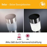Solarleuchte aus Edelstahl mit Akku, lädt 6-8 Stunden durch Sonnenlicht, energiesparende Außenbeleuchtung