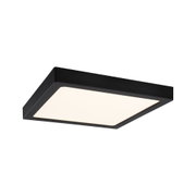 Schwarze quadratische LED-Deckenleuchte aus Metall mit warmweißem Licht für moderne Räume