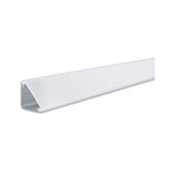 White aluminum LED profile with frosted diffuser for modern light strips and LED tape.