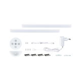 LED-Unterbauleuchten-Set in Weiß mit Fernbedienung und Montagematerial für flexible Lichtsteuerung