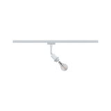 White track spotlight with adjustable lamp and bulb for flexible LED lighting in interiors