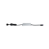 Elektronisches LED-Netzteil aus silbernem Aluminium mit schwarzem Kabel und Stecker für LED-Beleuchtung