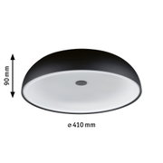 Runde Deckenleuchte mit schwarzem Metallgehäuse und weißem Diffusor, 410 mm Durchmesser