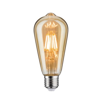 Vintage LED-Glühbirne mit bernsteinfarbenem Glas und E27-Fassung für dekorative Beleuchtung