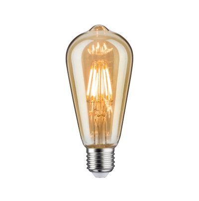 Vintage LED-Glühbirne mit bernsteinfarbenem Glas und E27-Fassung für dekorative Beleuchtung