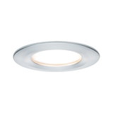 Round LED recessed light in brushed silver aluminum for energy-efficient room lighting