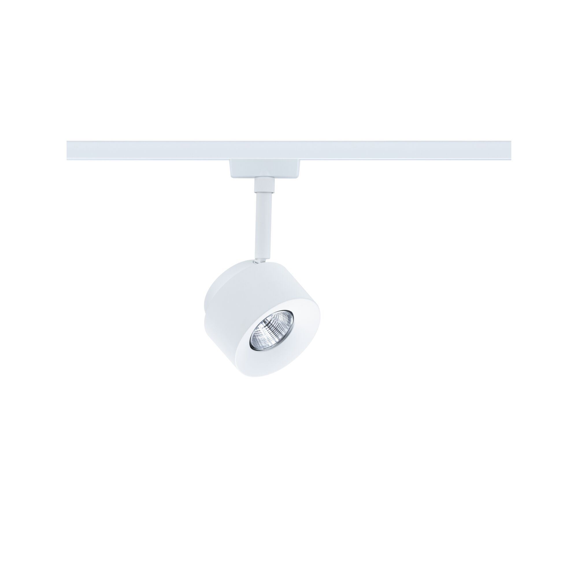 White metal LED spotlight on track system for flexible indoor lighting solutions