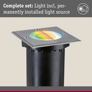 Stainless steel recessed floor light with RGB LED and built-in light module for outdoor lighting