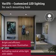 Modern living space with neutral white LED recessed lights providing efficient 4000K room illumination.