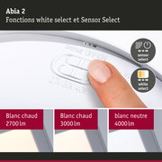 Panneau LED Abia 2 White Select Détecteur de mouvement crépusculaire (HF) carré 300x300mm 14W 900lm White Select Chrome mat