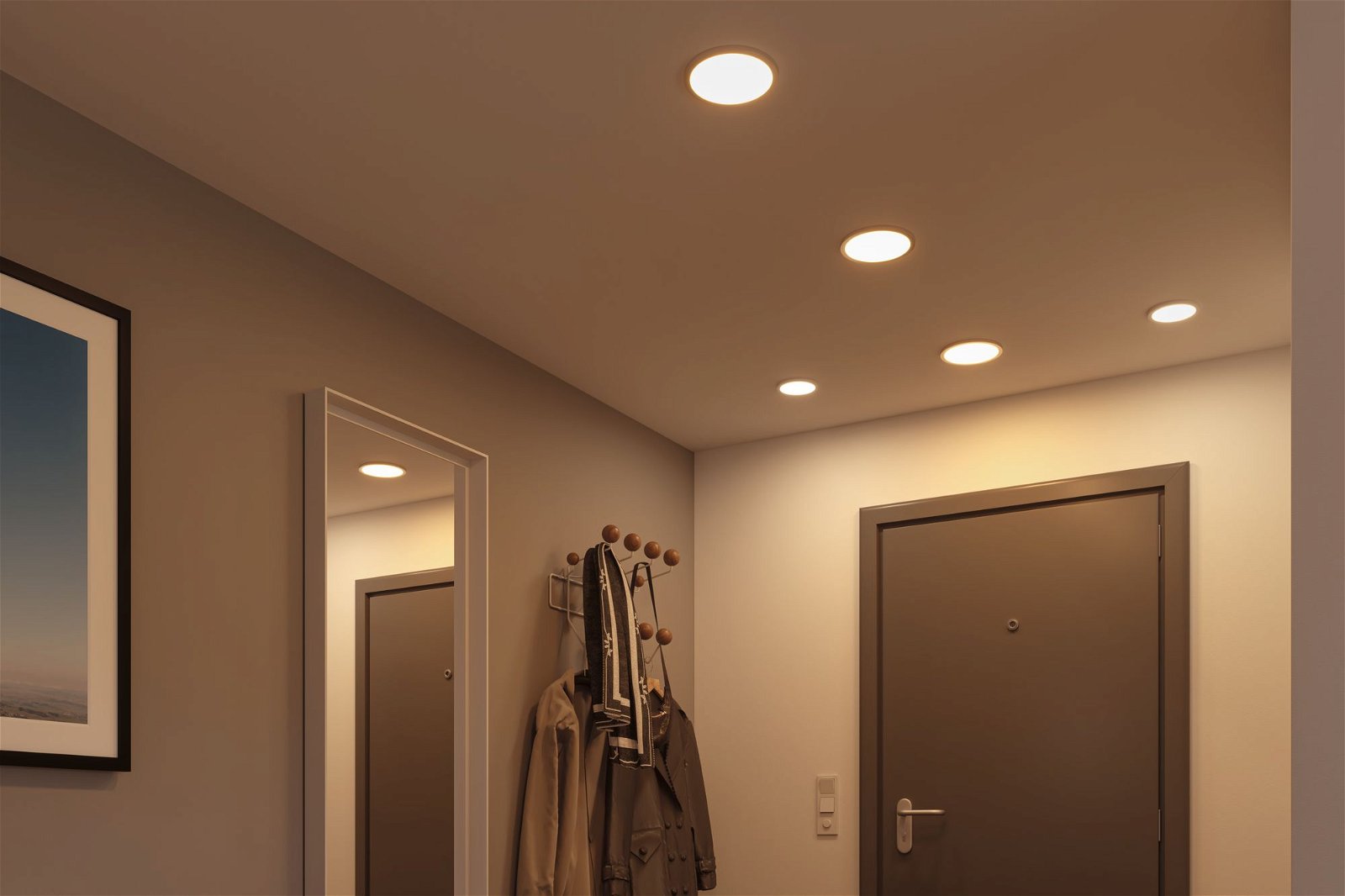 VariFit LED Recessed panel 3-Step-Dim Areo IP44 round 230mm 16W 1400lm 3000K Chrome dimmable