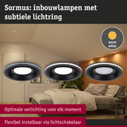 Sormus zwarte inbouwspots met warmwit licht voor flexibele slaapkamerverlichting