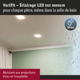 Éclairage LED blanc résistant aux projections d'eau avec indice IP44, adapté pour salle de bain