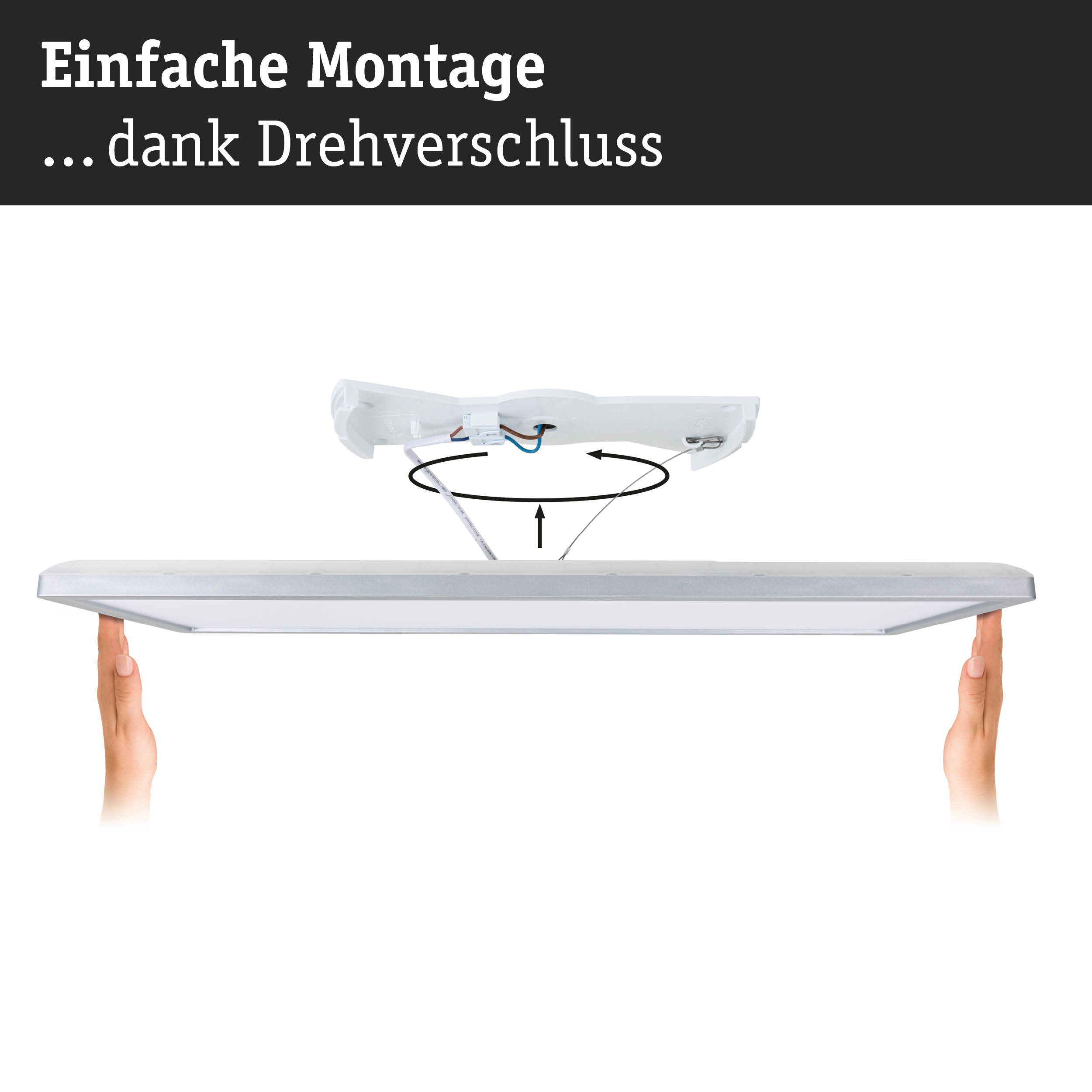 Weiße LED-Deckenleuchte mit einfachem Drehverschluss für schnelle Montage und Installation