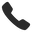 Schwarzes Telefonhörer-Symbol als Icon für Kundenservice oder Kontaktinformationen