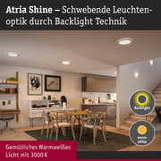 Moderne Atria Shine Deckenleuchten mit Backlight-Technik in warmweißem Licht für gemütliche Wohnräume