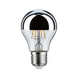 LED bulb with silver mirror cap and clear glass for energy-efficient lighting solutions