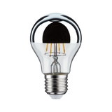 Ampoule LED avec capuchon miroir argenté et verre transparent pour éclairage économique