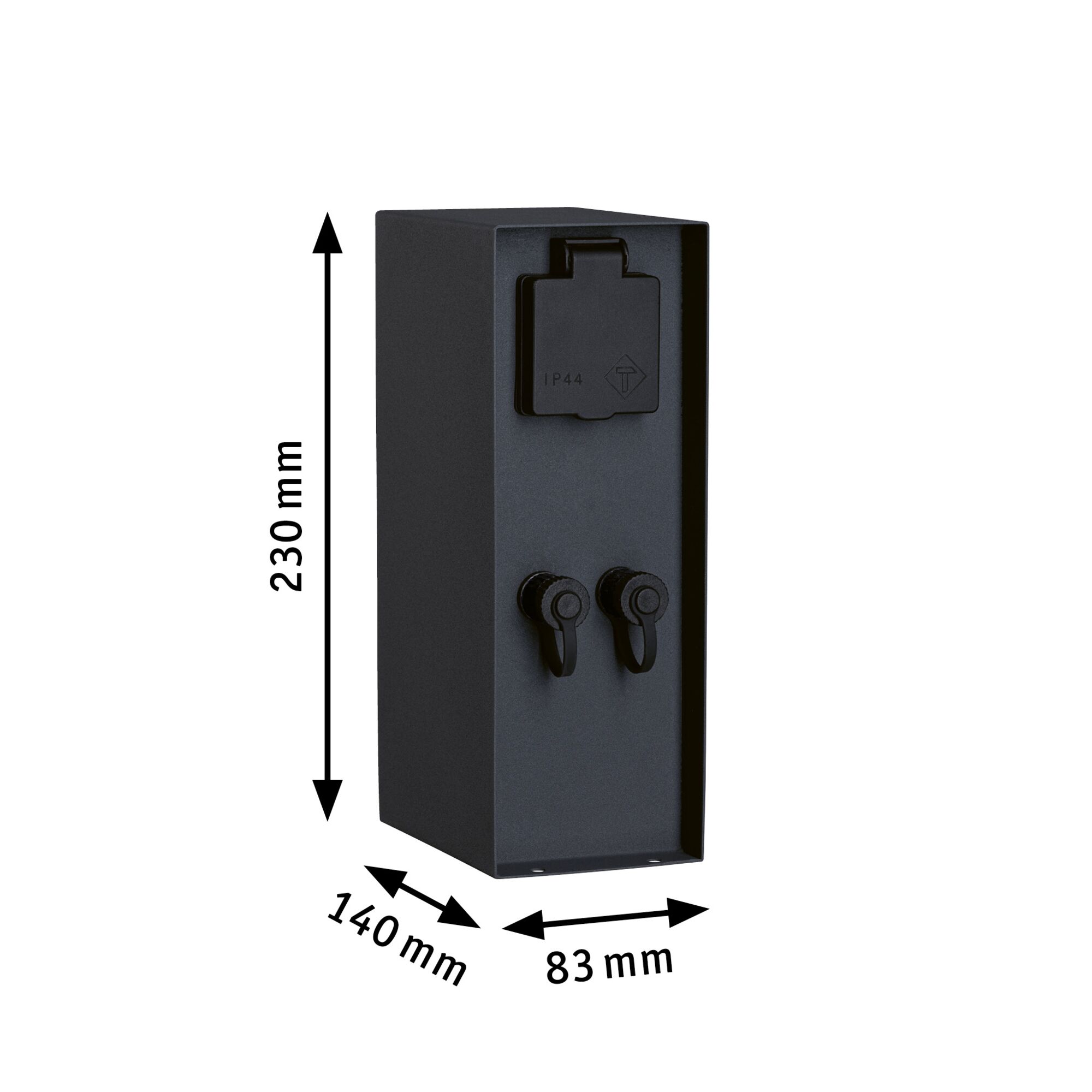 Plug & Shine Contactdooszuil Rio met transformatoren IP44 Antraciet