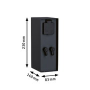 Plug & Shine Contactdooszuil Rio met transformatoren IP44 Antraciet