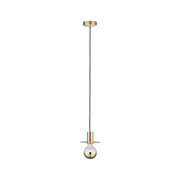 Modern brass pendant light with black cable and decorative bulb for stylish home lighting