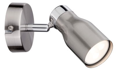 Moderne LED-wandspot van geborsteld roestvrij staal zilver voor gerichte verlichting