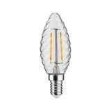 LED-Leuchtmittel in klarer Glasform mit gedrehtem Design und E14-Fassung für dekorative Beleuchtung