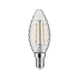 LED-Leuchtmittel in klarer Glasform mit gedrehtem Design und E14-Fassung für dekorative Beleuchtung