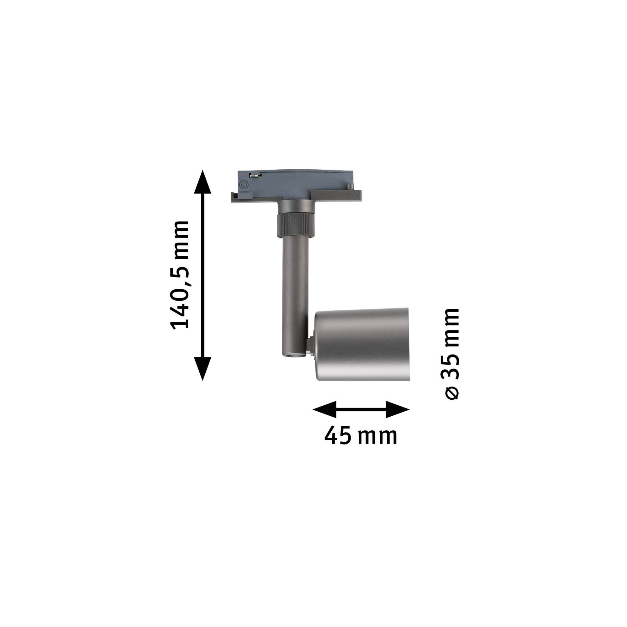URail Schienenspot Salt GU10 max. 10W dimmbar 230V Titanium