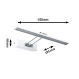 Applique murale LED blanche en métal avec bras réglable, 450 mm de long, pour éclairage intérieur moderne