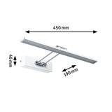 Weiße LED-Wandleuchte aus Metall mit verstellbarem Arm und 450 mm Länge für moderne Innenbeleuchtung