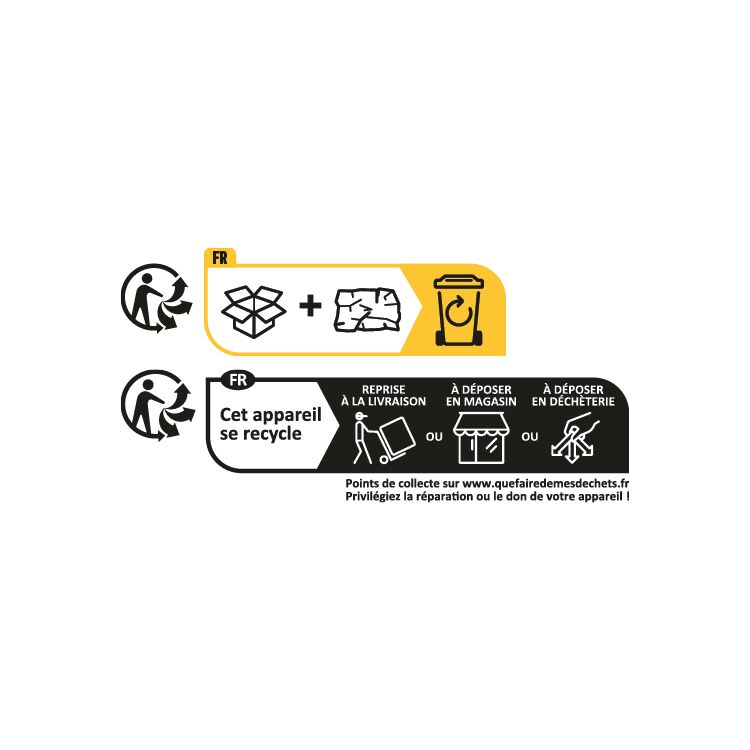 Instructions de recyclage pour emballage carton et papier avec options de dépôt et points de collecte