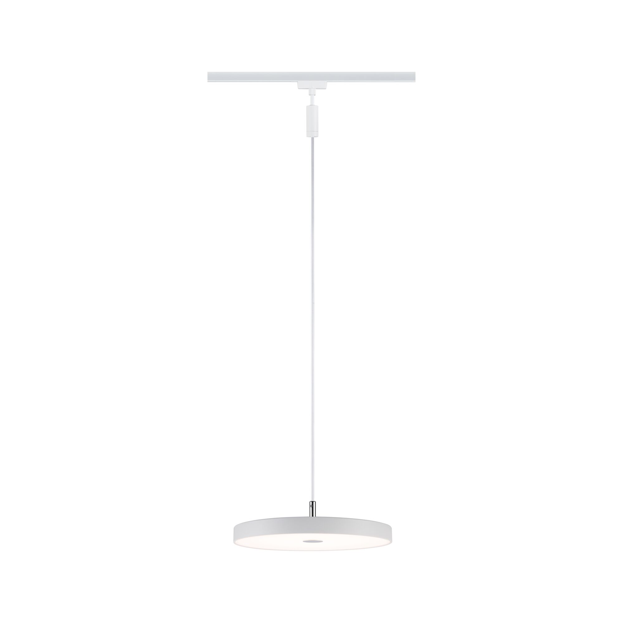 Runde weiße LED-Pendelleuchte aus Metall mit dimmbarem Licht für moderne Innenräume