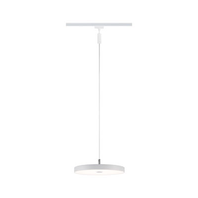 Runde weiße LED-Pendelleuchte aus Metall mit dimmbarem Licht für moderne Innenräume