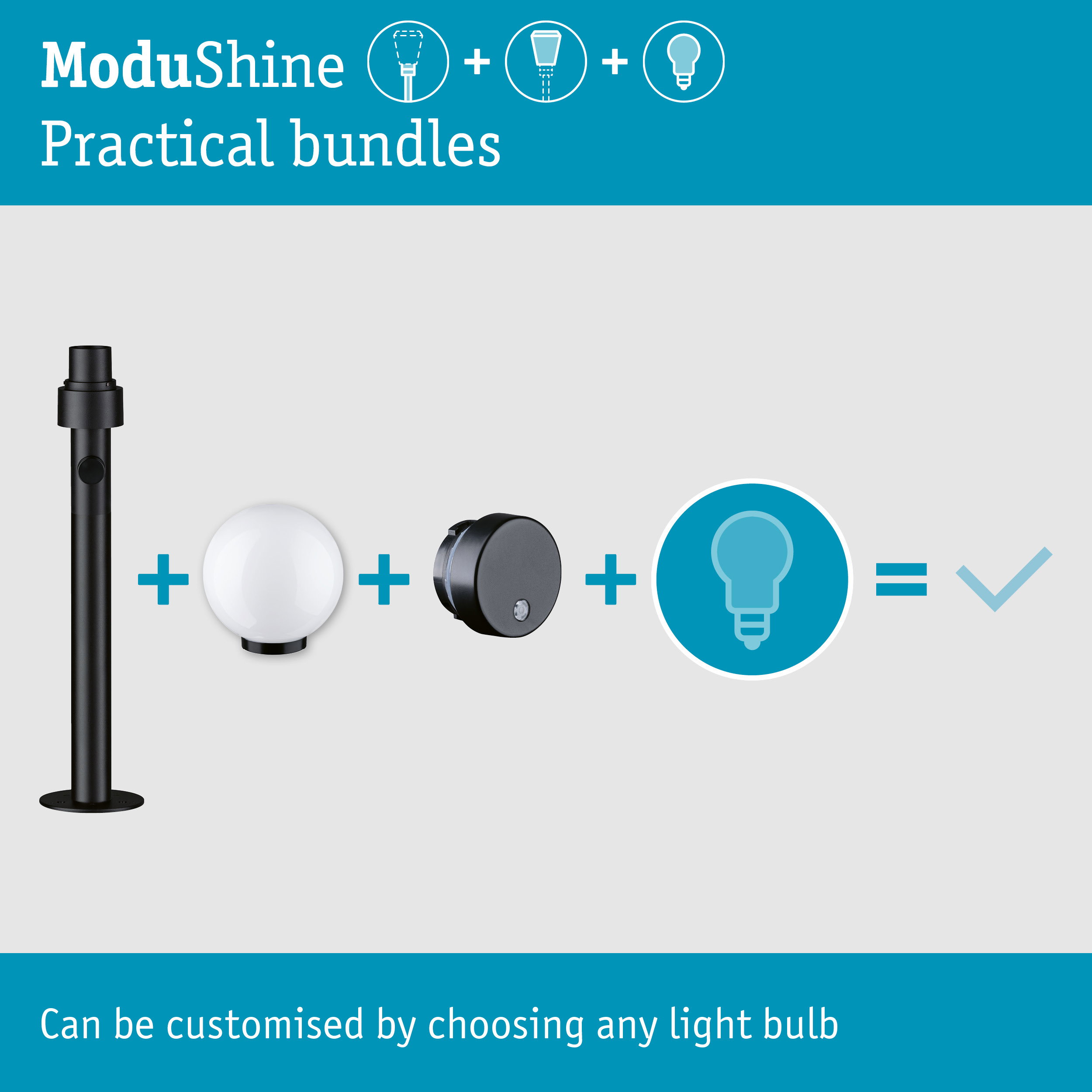 Set ModuShine Bollard Taleno Small with sensor Anthracite